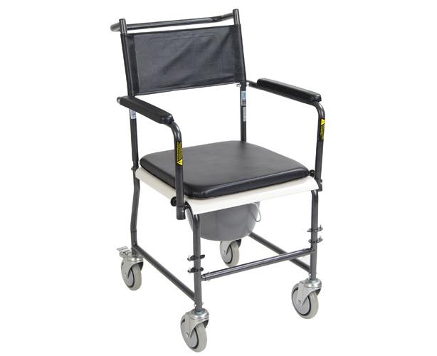 Portable Commode with Drop-Arms & Wheels, Upholstered - DRI-PUWC - Personal Care  sku DRI-PUWC