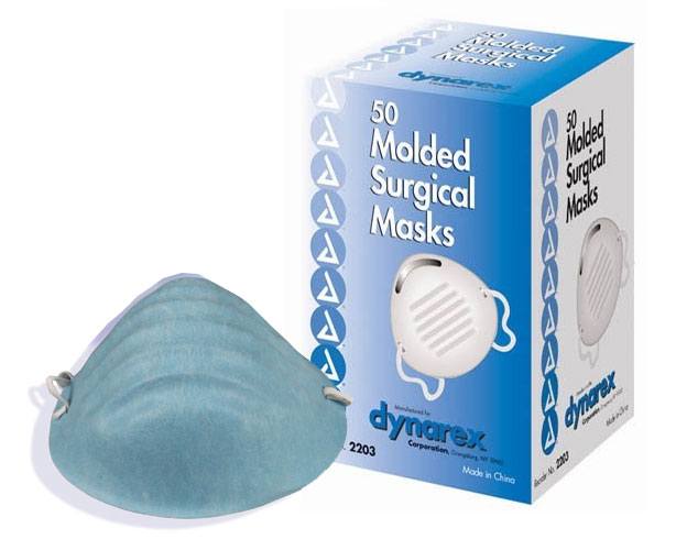 Dynarex Face Masks, Molded, 50/Box - DYN-FMM - Personal Care  sku DYN-FMM