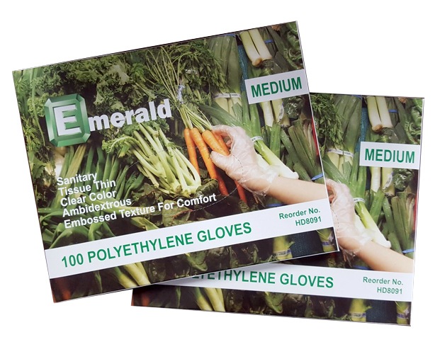 Emerald Plastic Gloves, Disposable - POLYGLOVELARGECASE - Personal Care  sku POLYGLOVELARGECASE