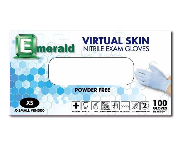 Emerald Virtual Skin Nitrile Exam Gloves - EMERALDNGX-LARGECS - Personal Care  sku EMERALDNGX-LARGECS