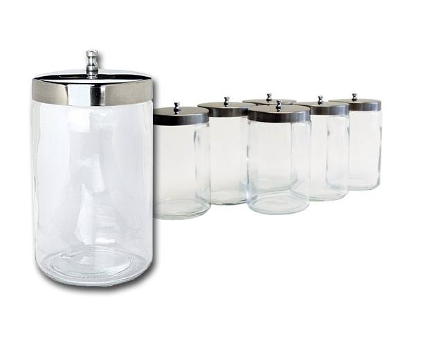 Glass Sundry Jars with Stainless Steel Covers CWI Medical Supplies