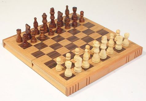 Oak Book Chess Set