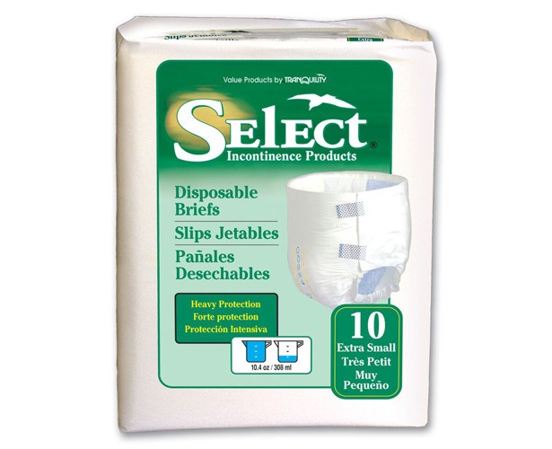Select Disposable Briefs, Extra-Small