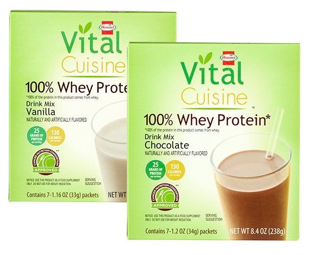 Vital Cuisine 100% Whey Protein Shake Mix Packets, Chocolate (7/Box)