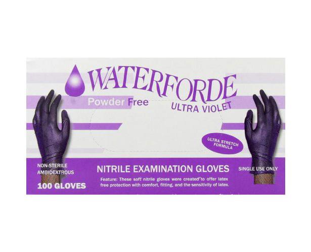 Waterforde Ultra Violet Powder Free Nitrile Exam Gloves - PRO-PFNGVXLCS - Personal Care  sku PRO-PFNGVXLCS